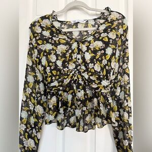 Zara Women’s Black Floral Blouse